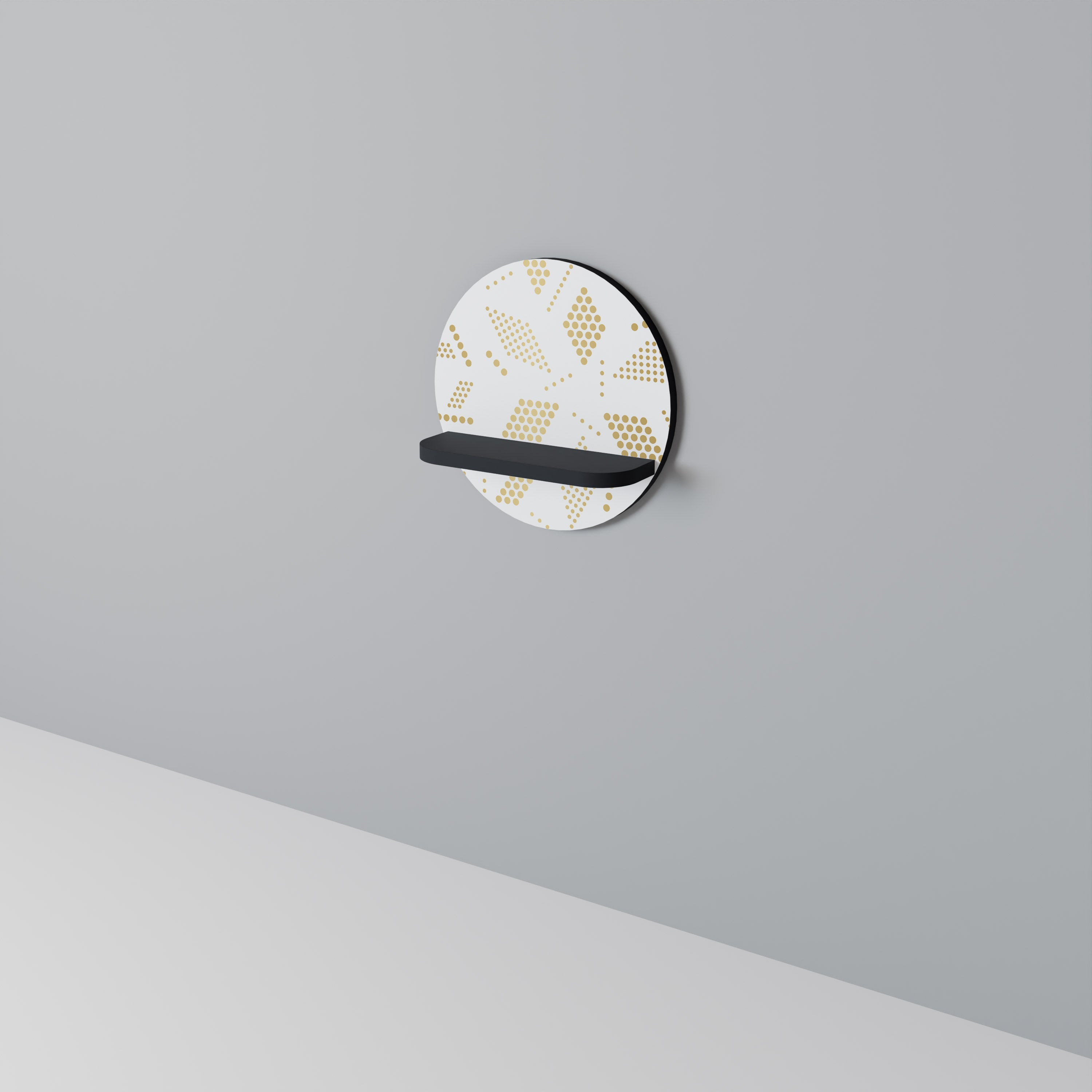 SPOTTED DAZE Prateleira Redonda Decorativa em Acabamento Preto