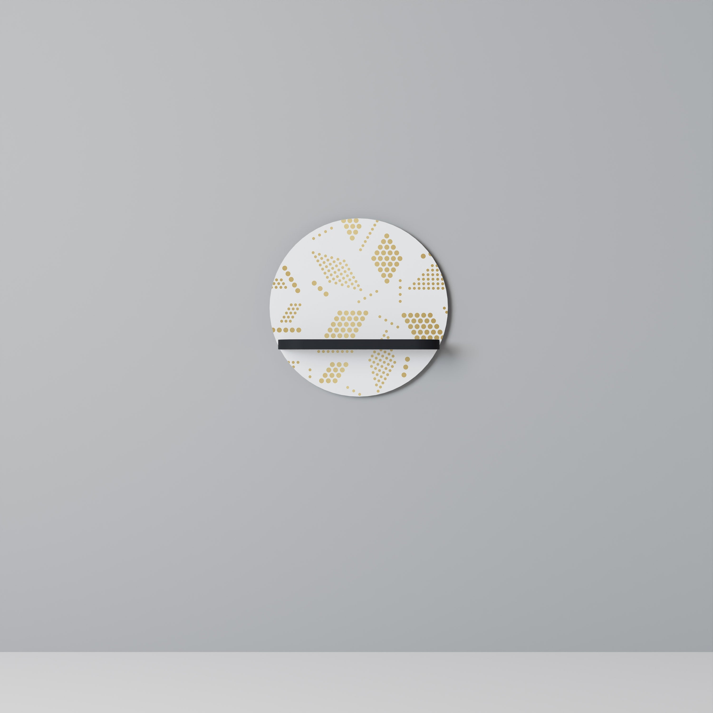 SPOTTED DAZE Prateleira Redonda Decorativa em Acabamento Preto