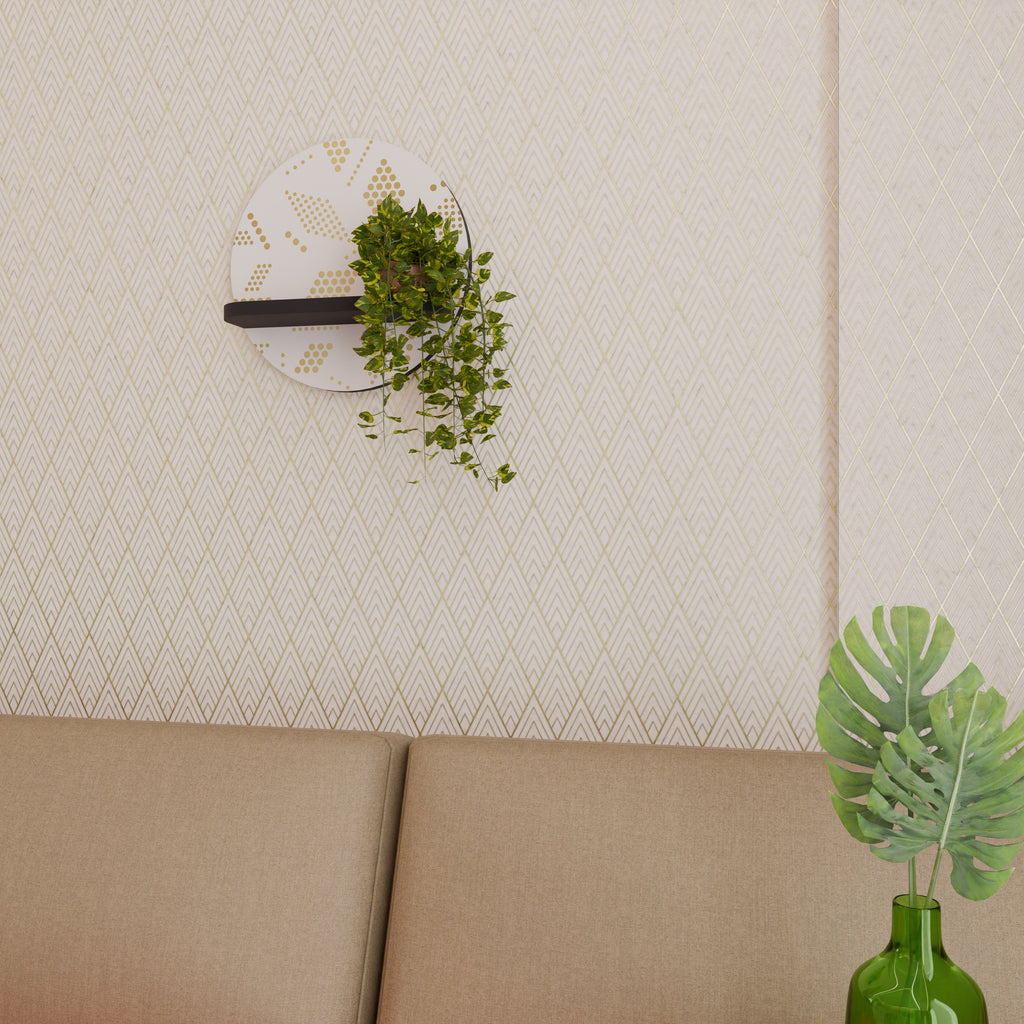 SPOTTED DAZE Prateleira Redonda Decorativa em Acabamento Preto