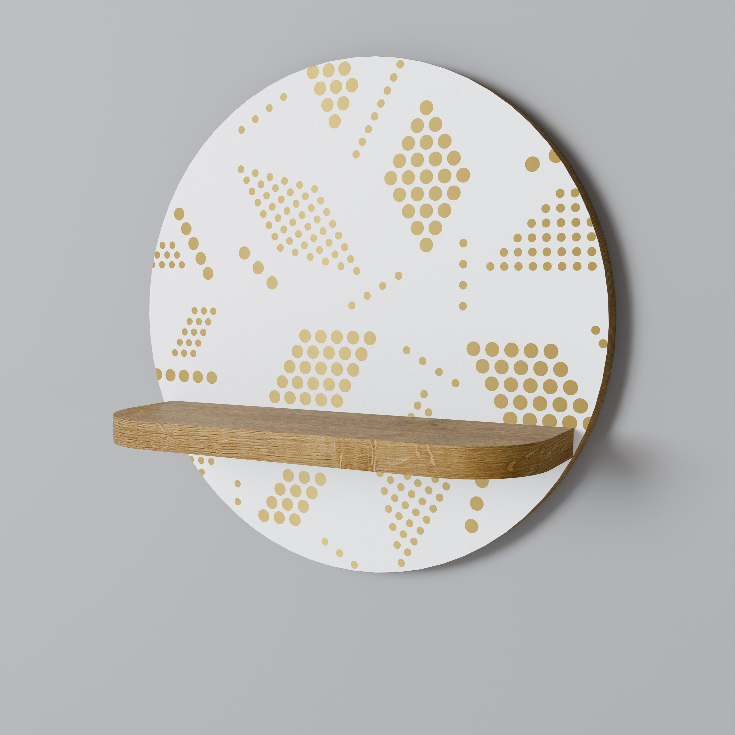 SPOTTED DAZE Prateleira Redonda Decorativa em Efeito Carvalho