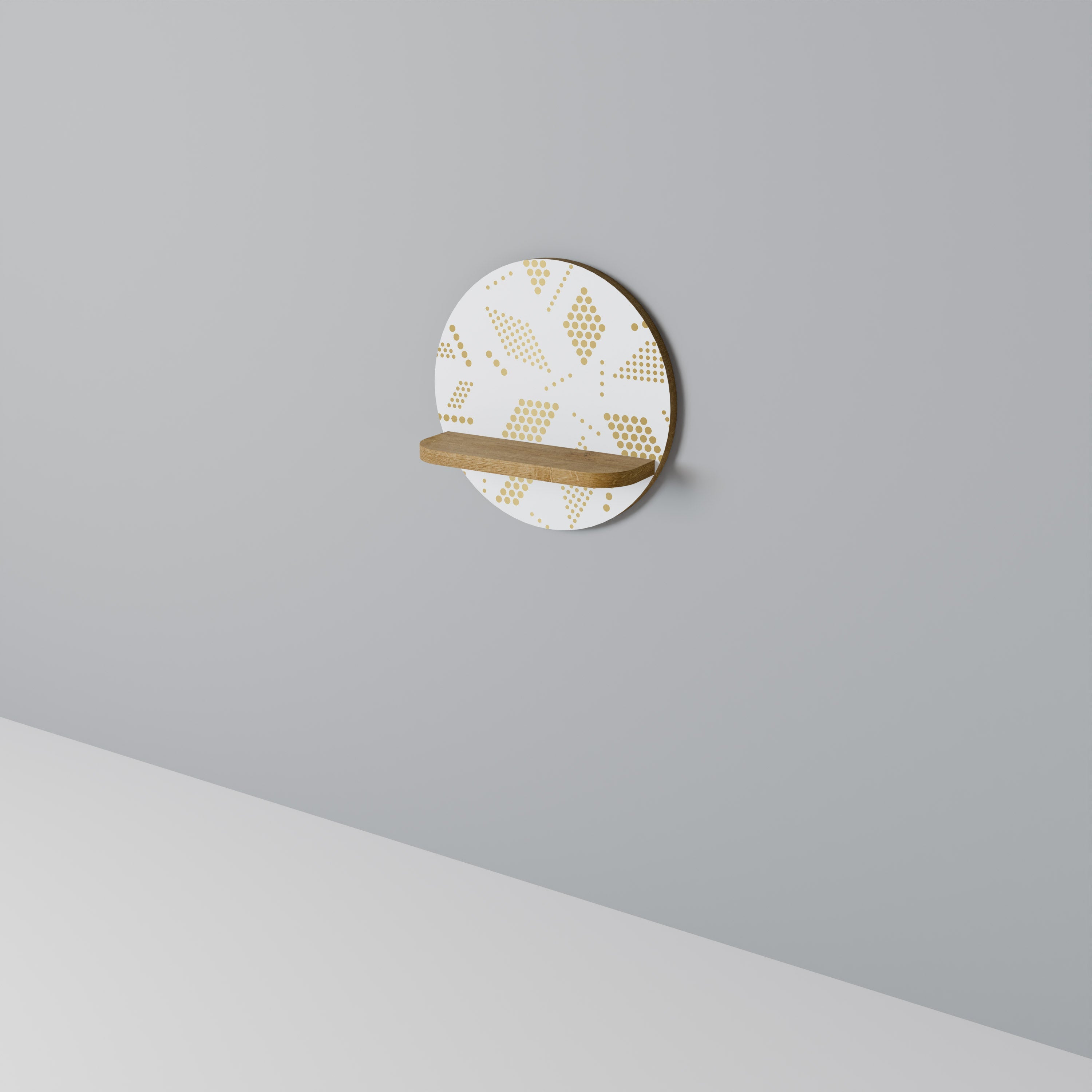 SPOTTED DAZE Prateleira Redonda Decorativa em Efeito Carvalho