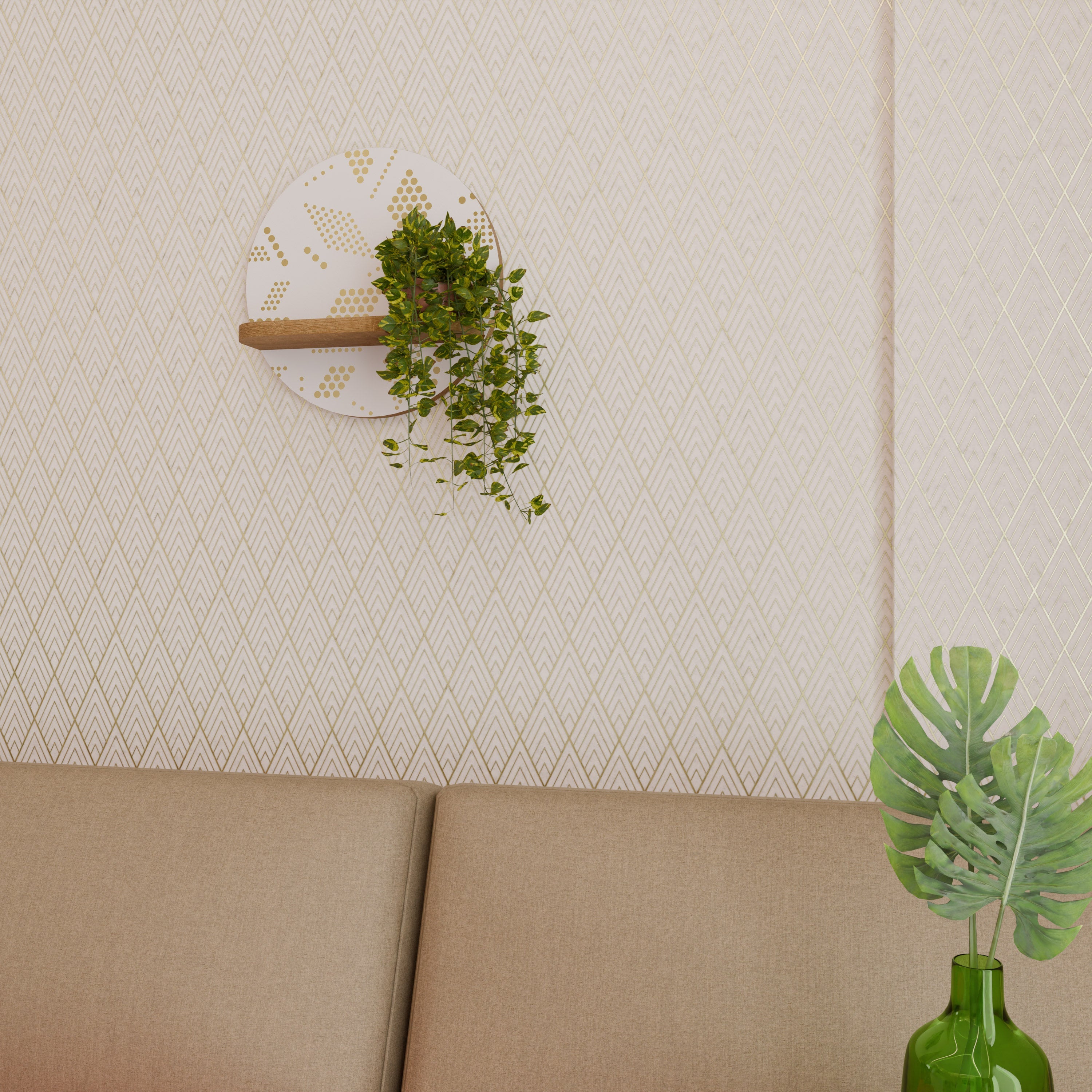 SPOTTED DAZE Prateleira Redonda Decorativa em Efeito Carvalho