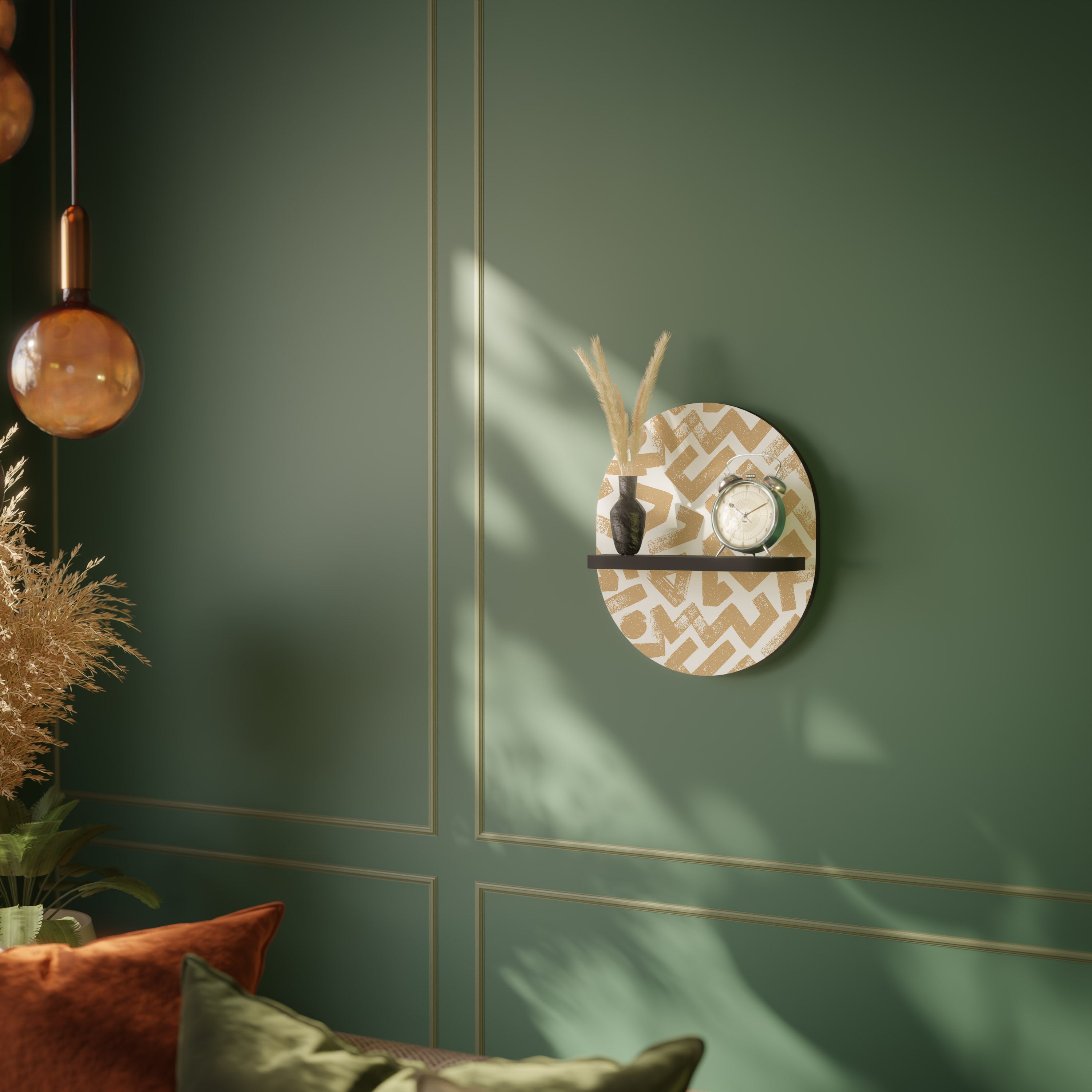 CLUSTER CRAFTS Prateleira Oval Decorativa em Acabamento Preto