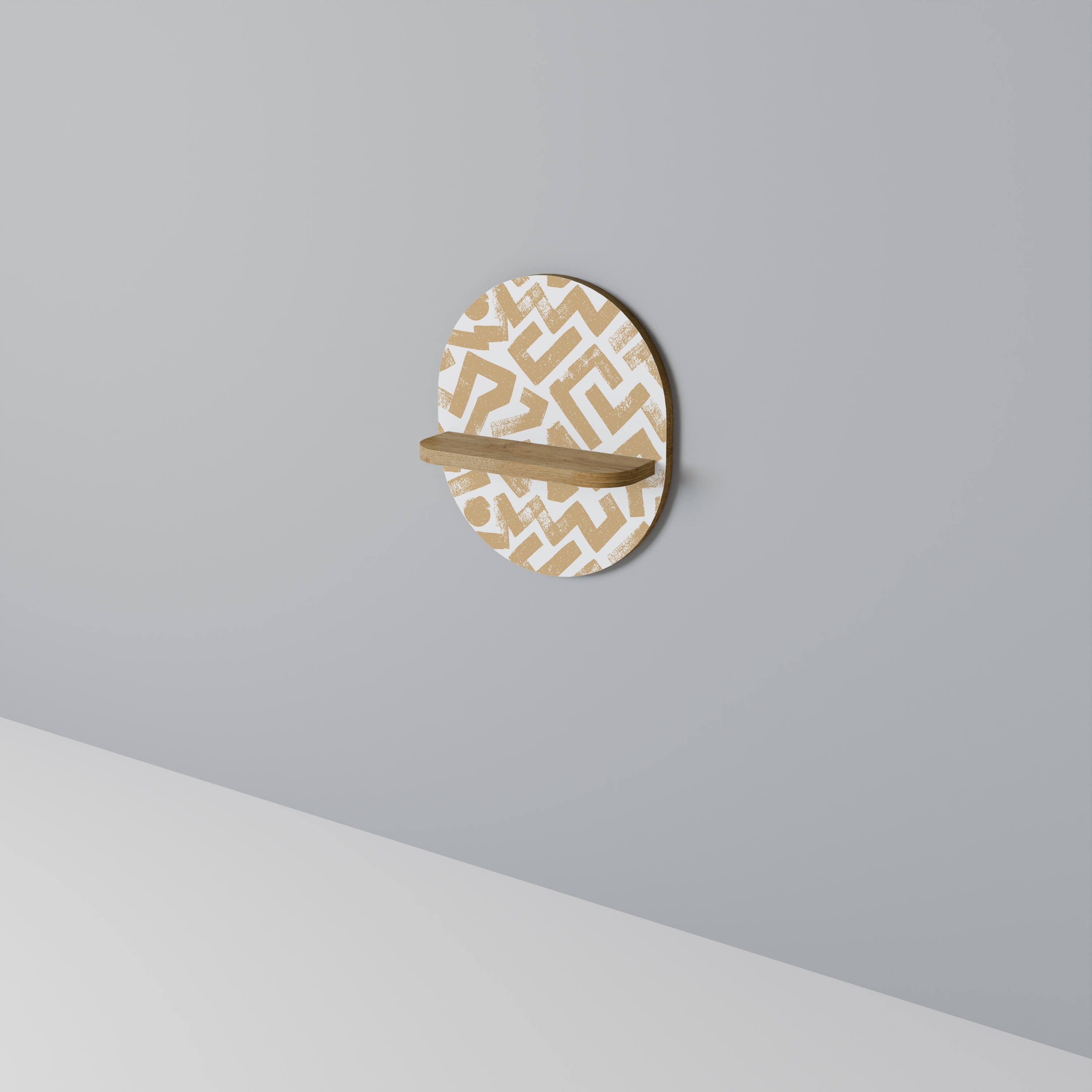 CLUSTER CRAFTS Prateleira Oval Decorativa em Efeito Carvalho