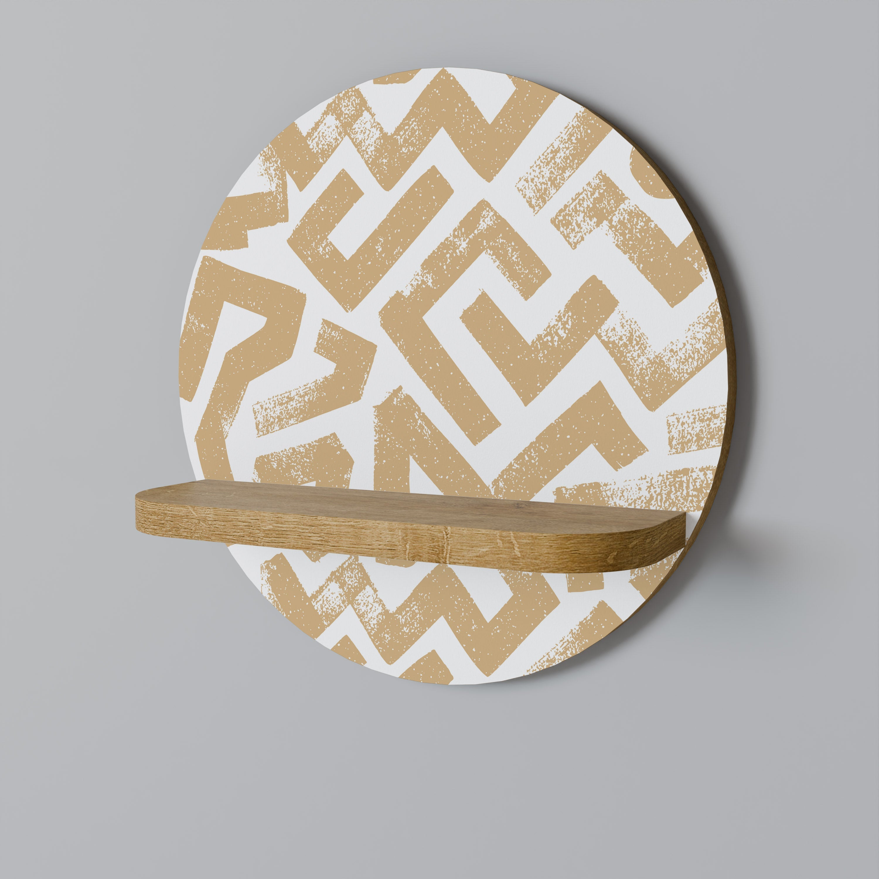 CLUSTER CRAFTS Prateleira Redonda Decorativa em Efeito Carvalho