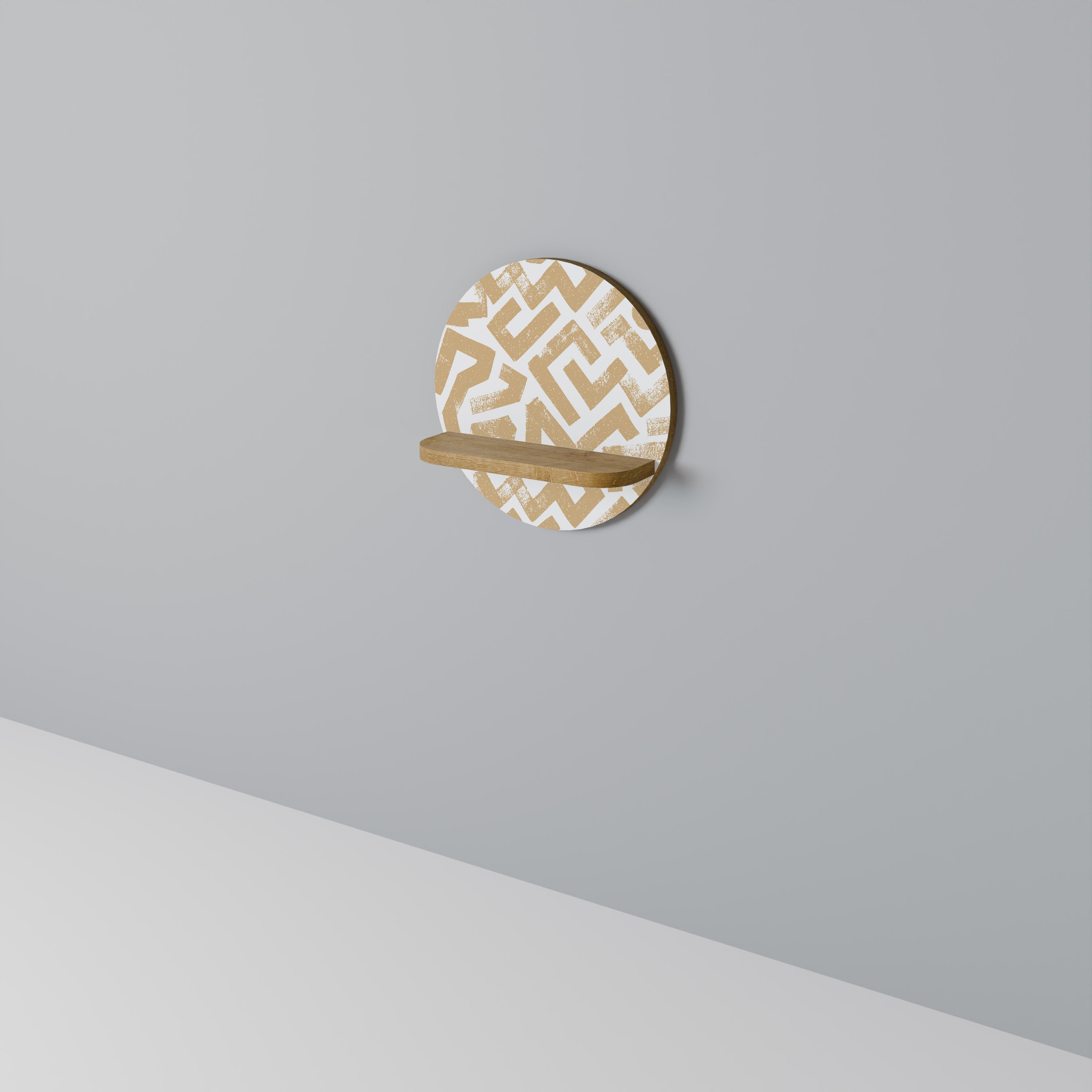 CLUSTER CRAFTS Prateleira Redonda Decorativa em Efeito Carvalho