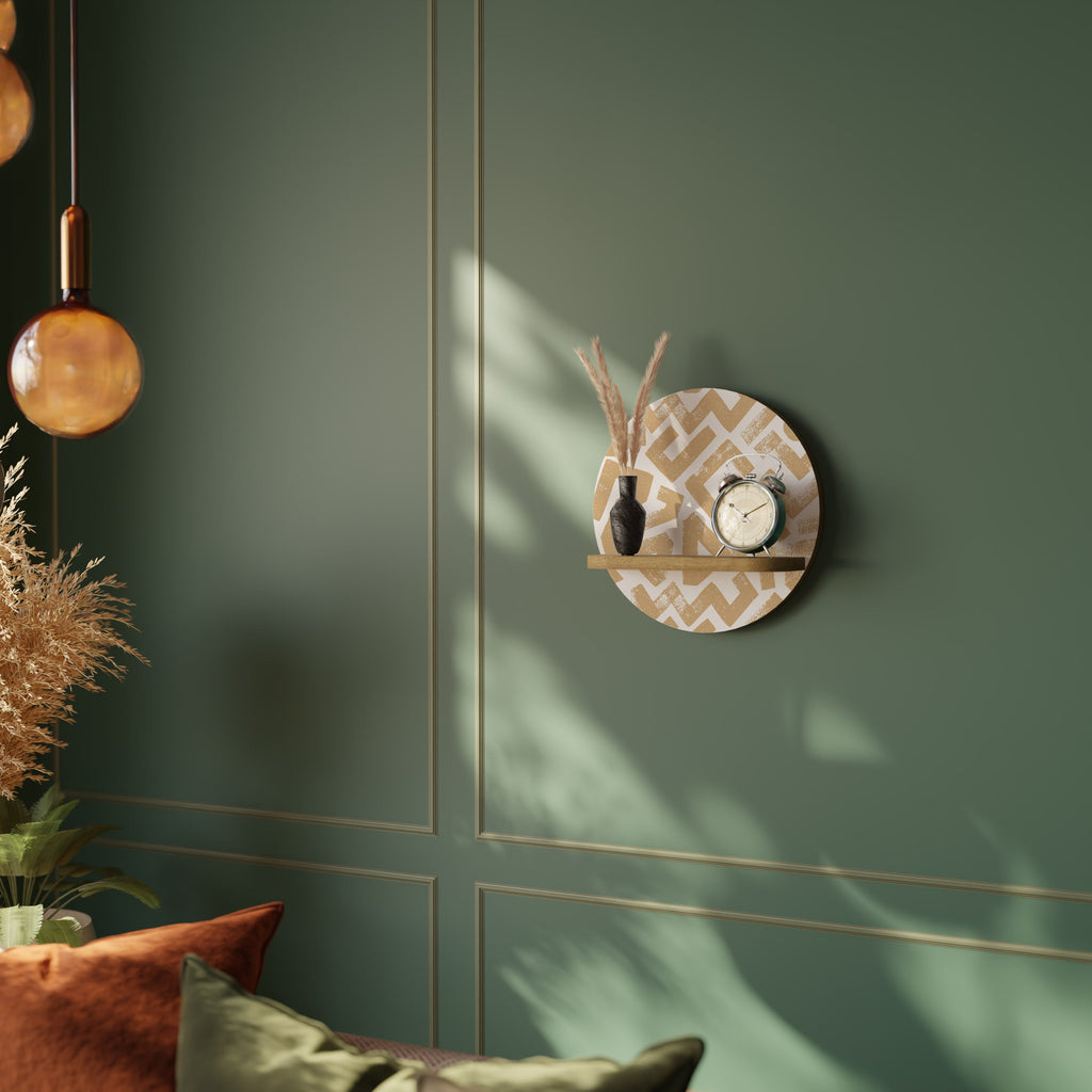 CLUSTER CRAFTS Prateleira Redonda Decorativa em Efeito Carvalho