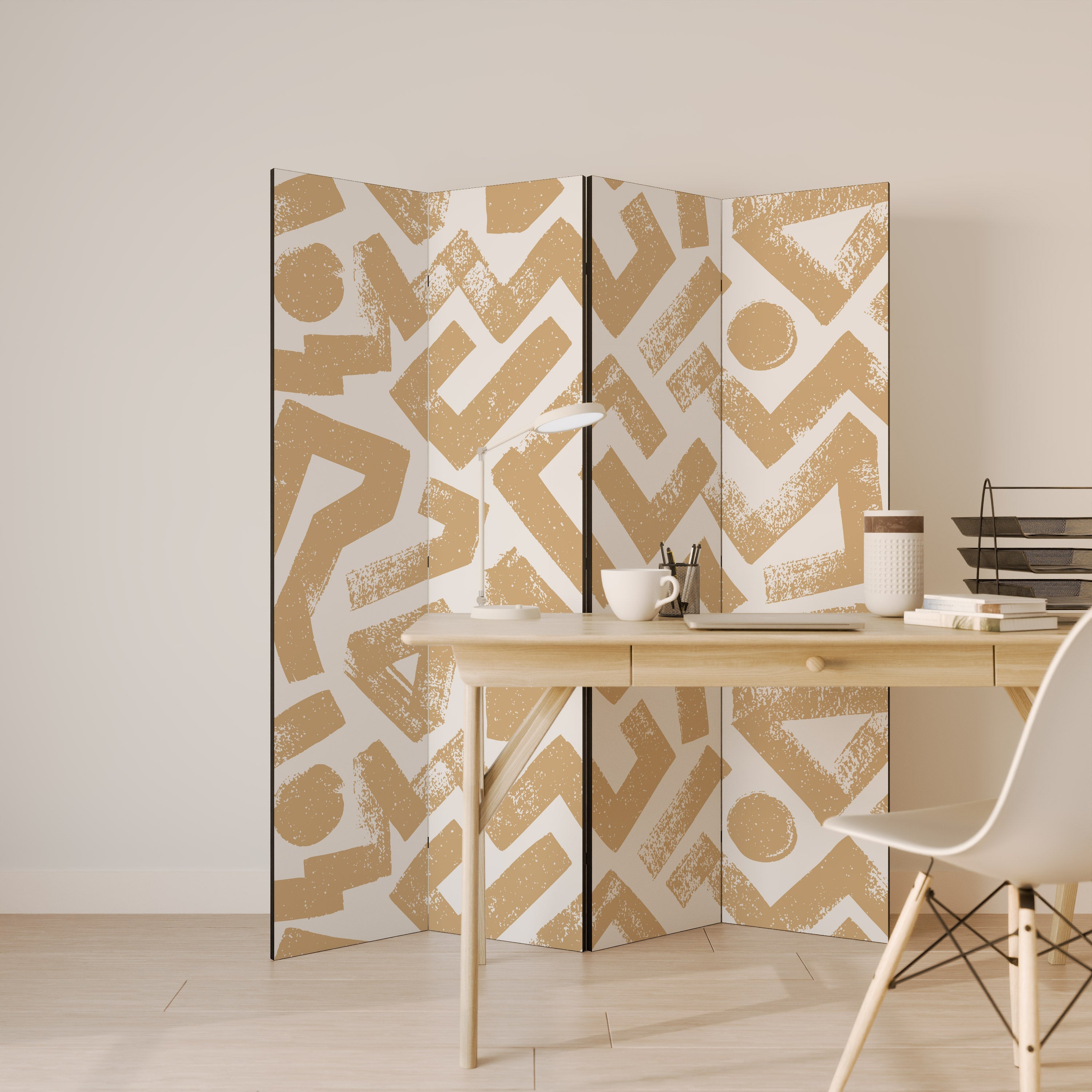 CLUSTER CRAFTS Biombo Decorativo de 4 Painéis