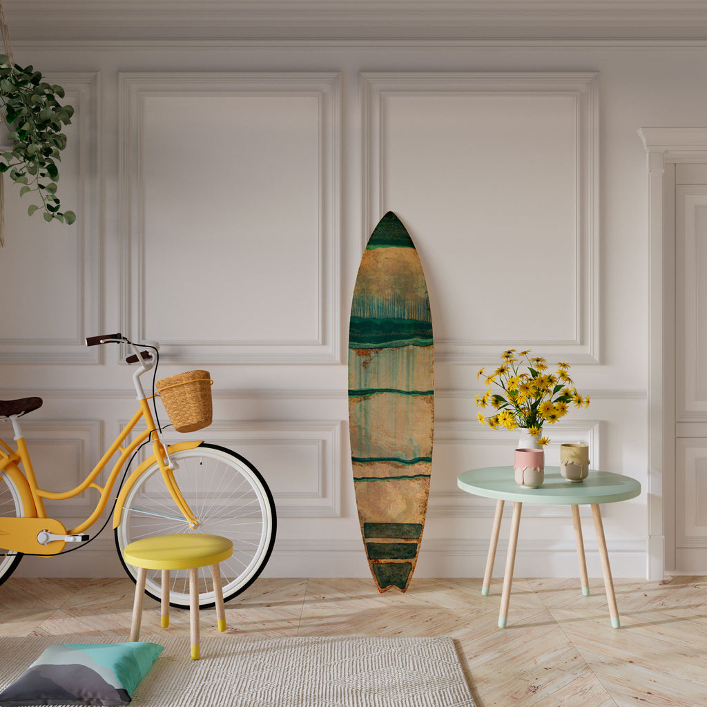 EMERALD MELANCHOLY Painel Decorativo Prancha de Surf