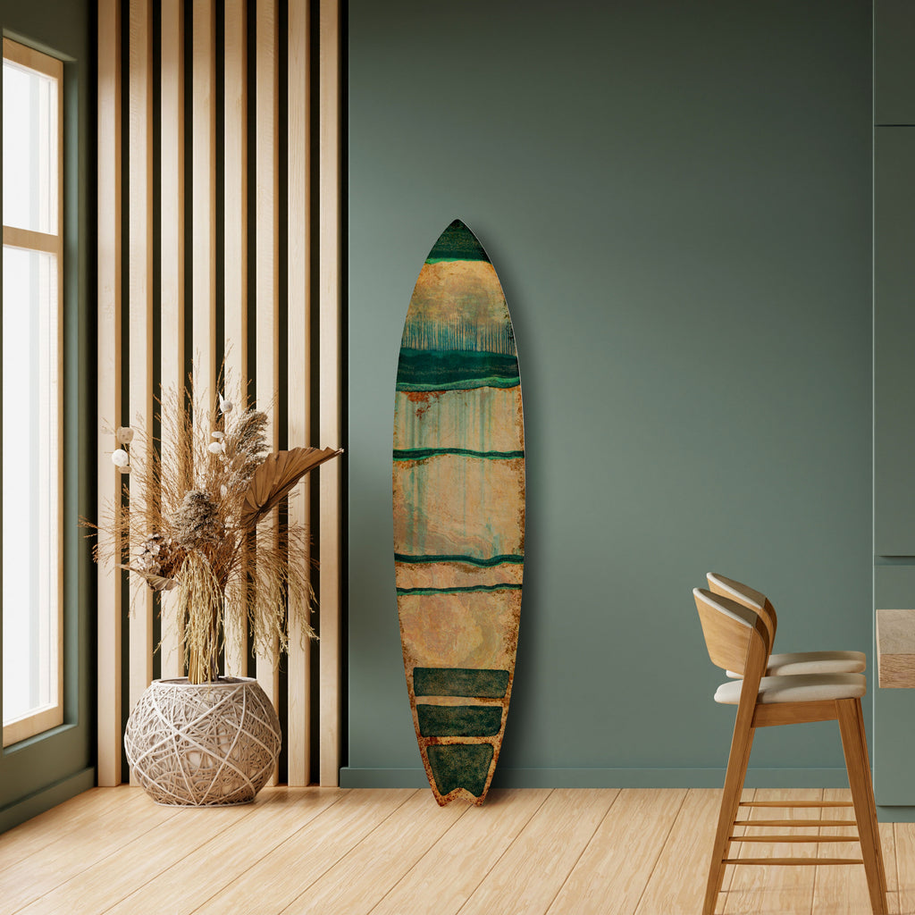 EMERALD MELANCHOLY Painel Decorativo Prancha de Surf