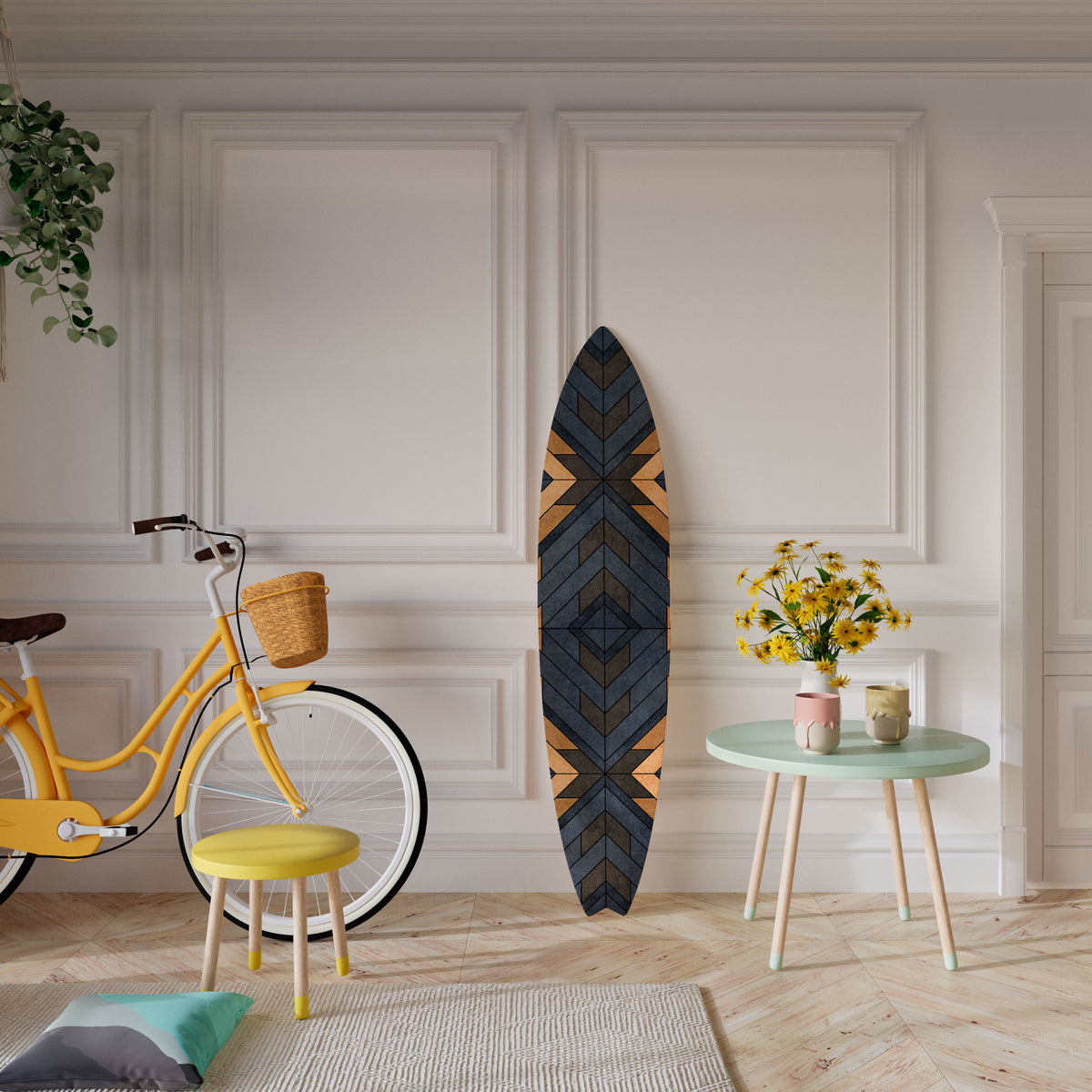 CRAFTY GEOMETRY Painel Decorativo Prancha de Surf