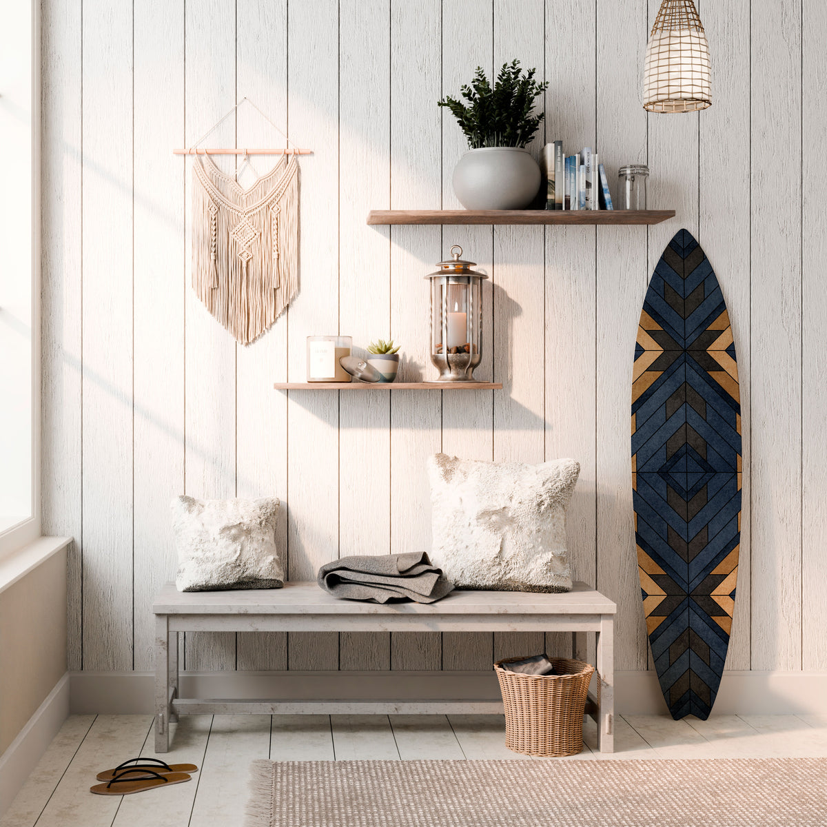CRAFTY GEOMETRY Painel Decorativo Prancha de Surf