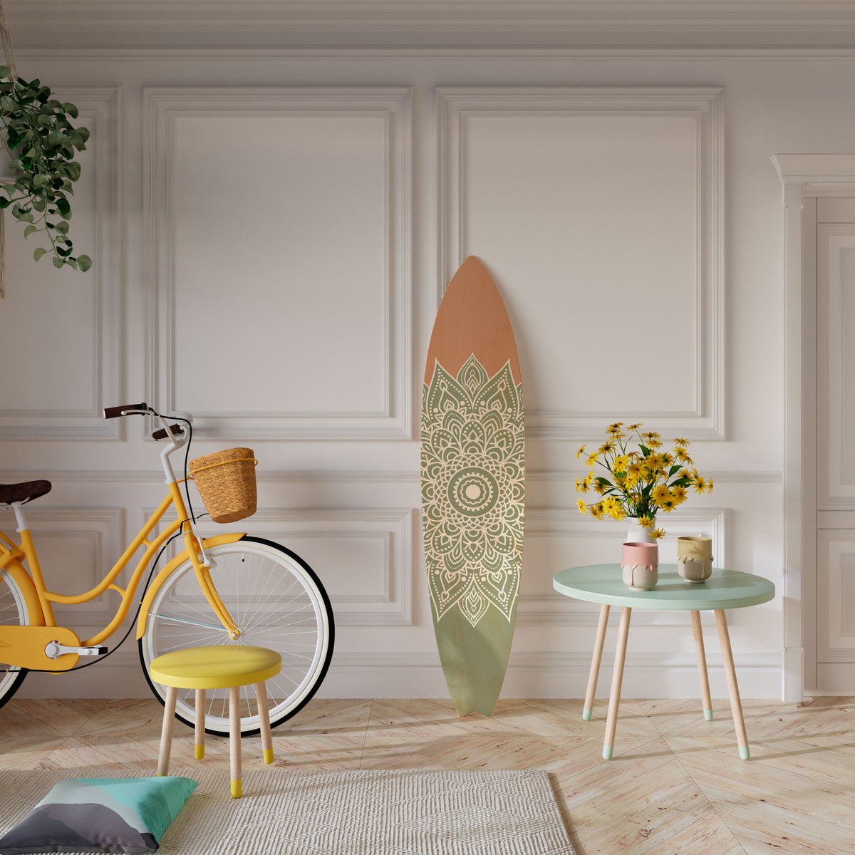 MANDALA WAVE DANCE Painel Decorativo Prancha de Surf