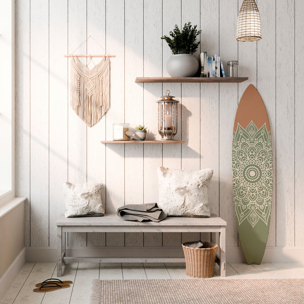 MANDALA WAVE DANCE Painel Decorativo Prancha de Surf