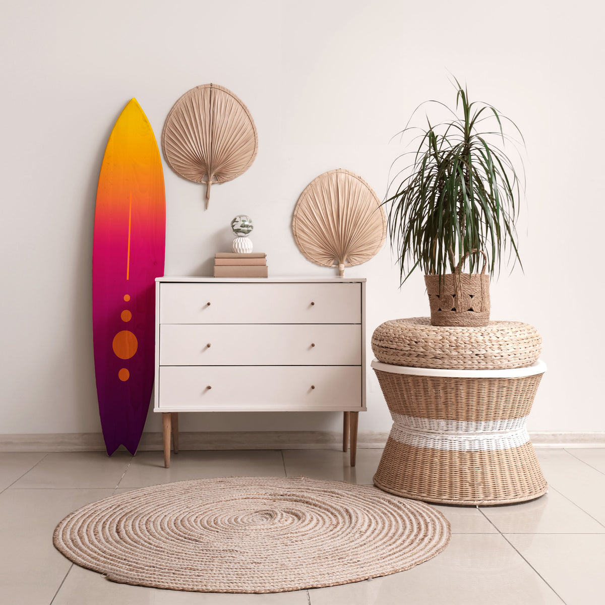 FRESH HORIZON Painel Decorativo Prancha de Surf