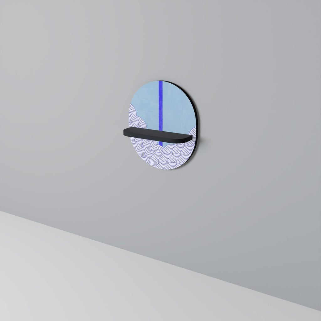 TIDAL STRIPE Prateleira Oval Decorativa em Acabamento Preto