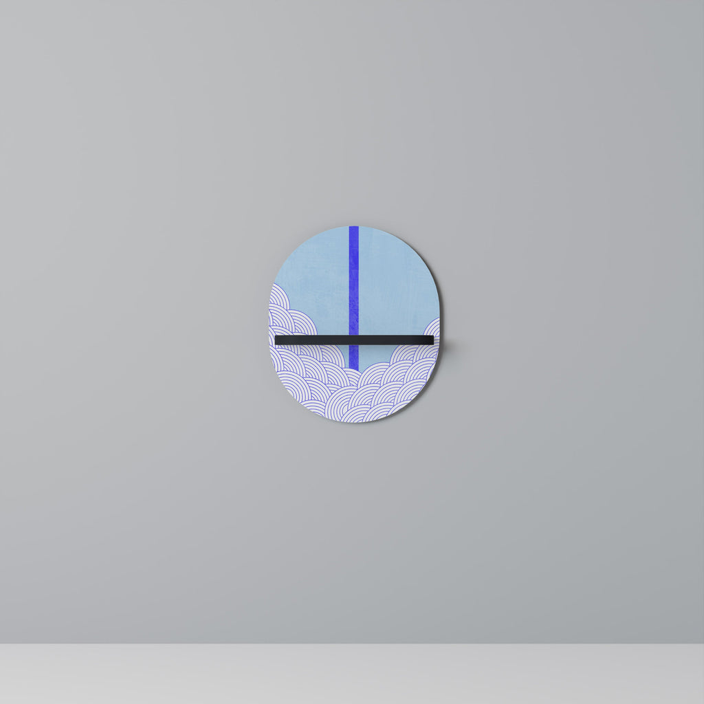 TIDAL STRIPE Prateleira Oval Decorativa em Acabamento Preto