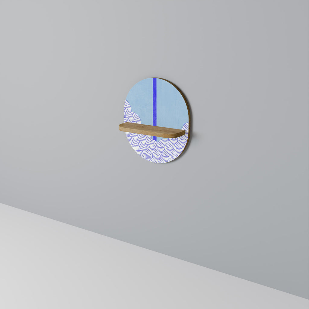 TIDAL STRIPE Prateleira Oval Decorativa em Efeito Carvalho