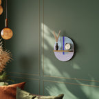 TIDAL STRIPE Prateleira Oval Decorativa em Efeito Carvalho