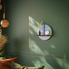 TIDAL STRIPE Prateleira Redonda Decorativa em Acabamento Preto