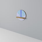 TIDAL STRIPE Prateleira Redonda Decorativa em Efeito Carvalho