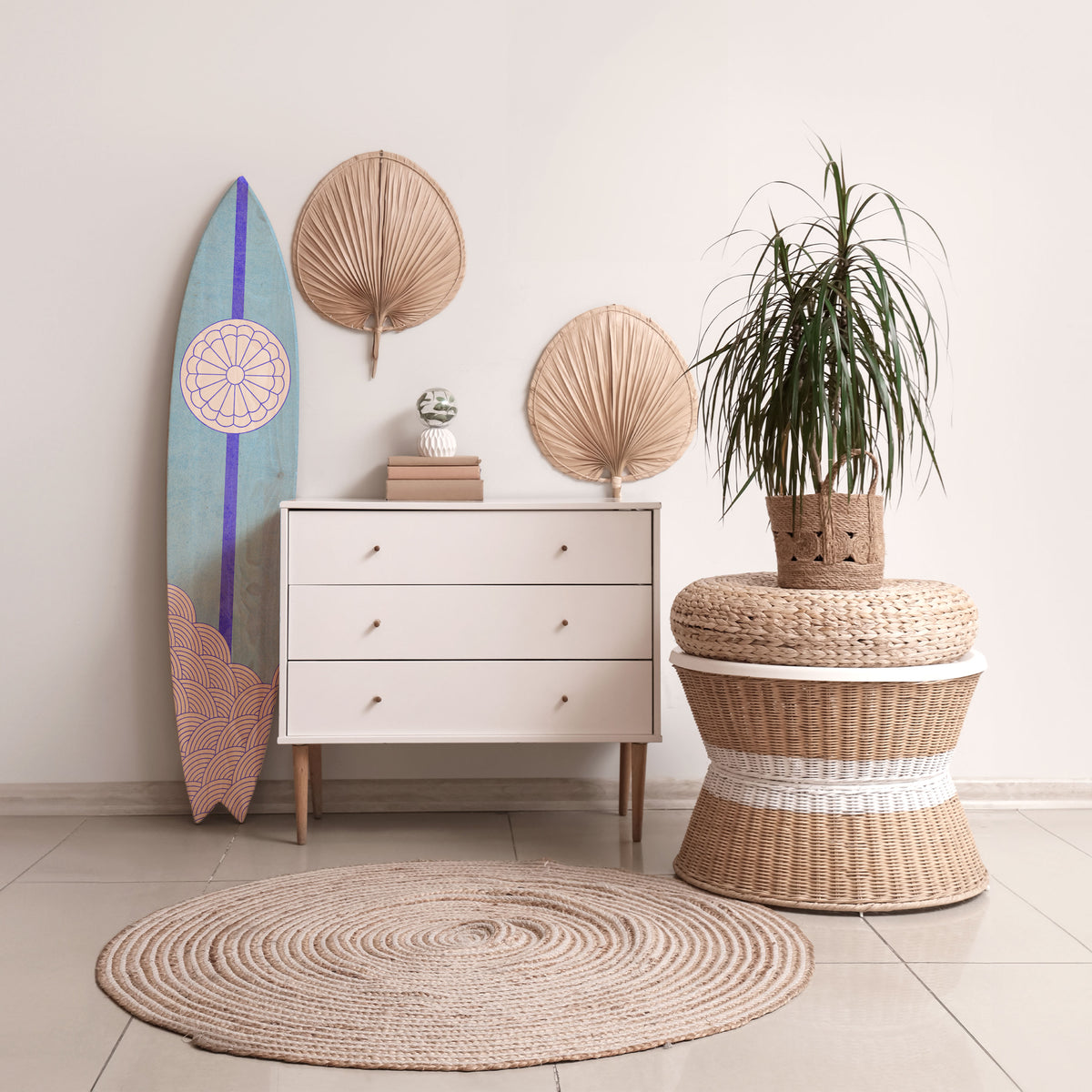 TIDAL STRIPE Painel Decorativo Prancha de Surf