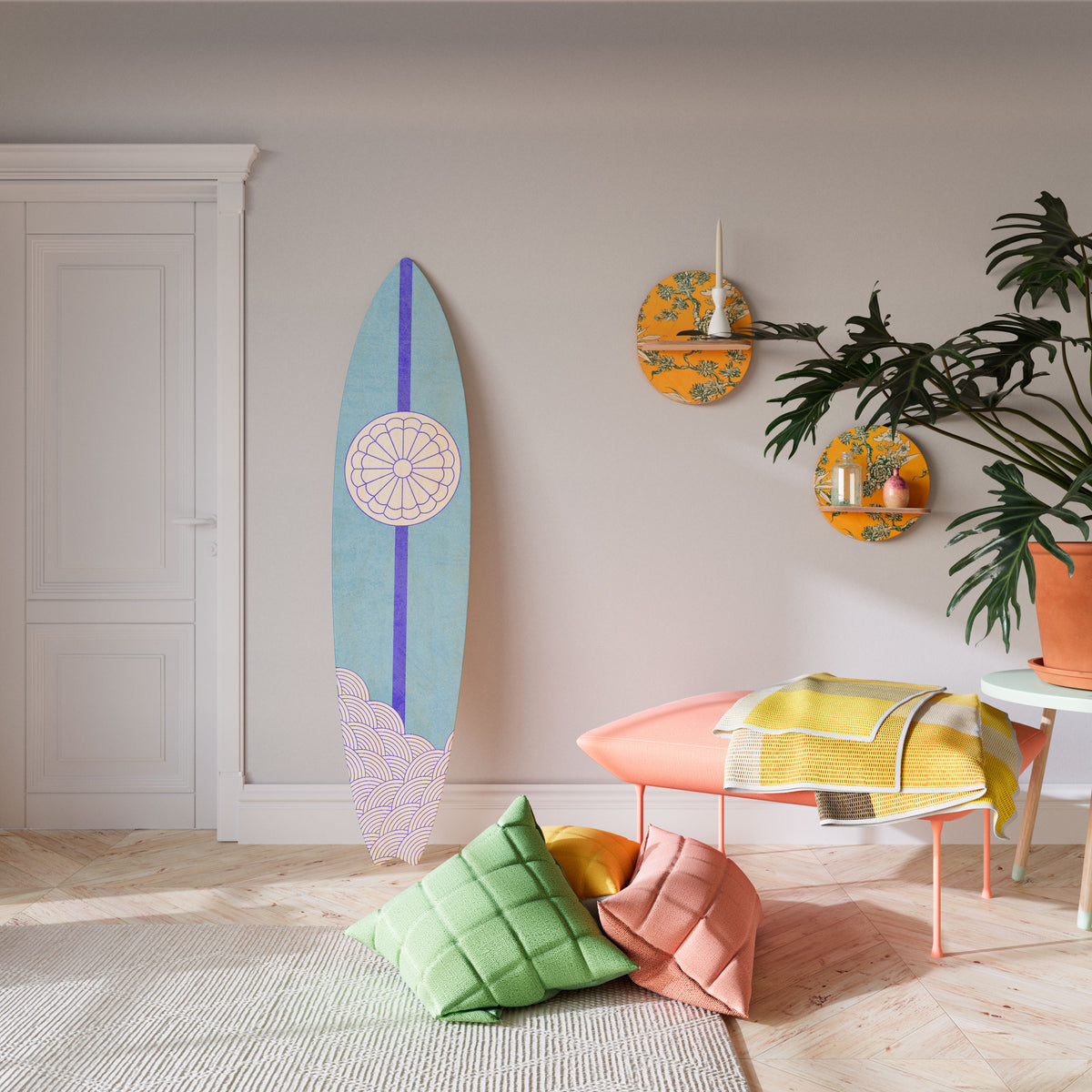 TIDAL STRIPE Painel Decorativo Prancha de Surf