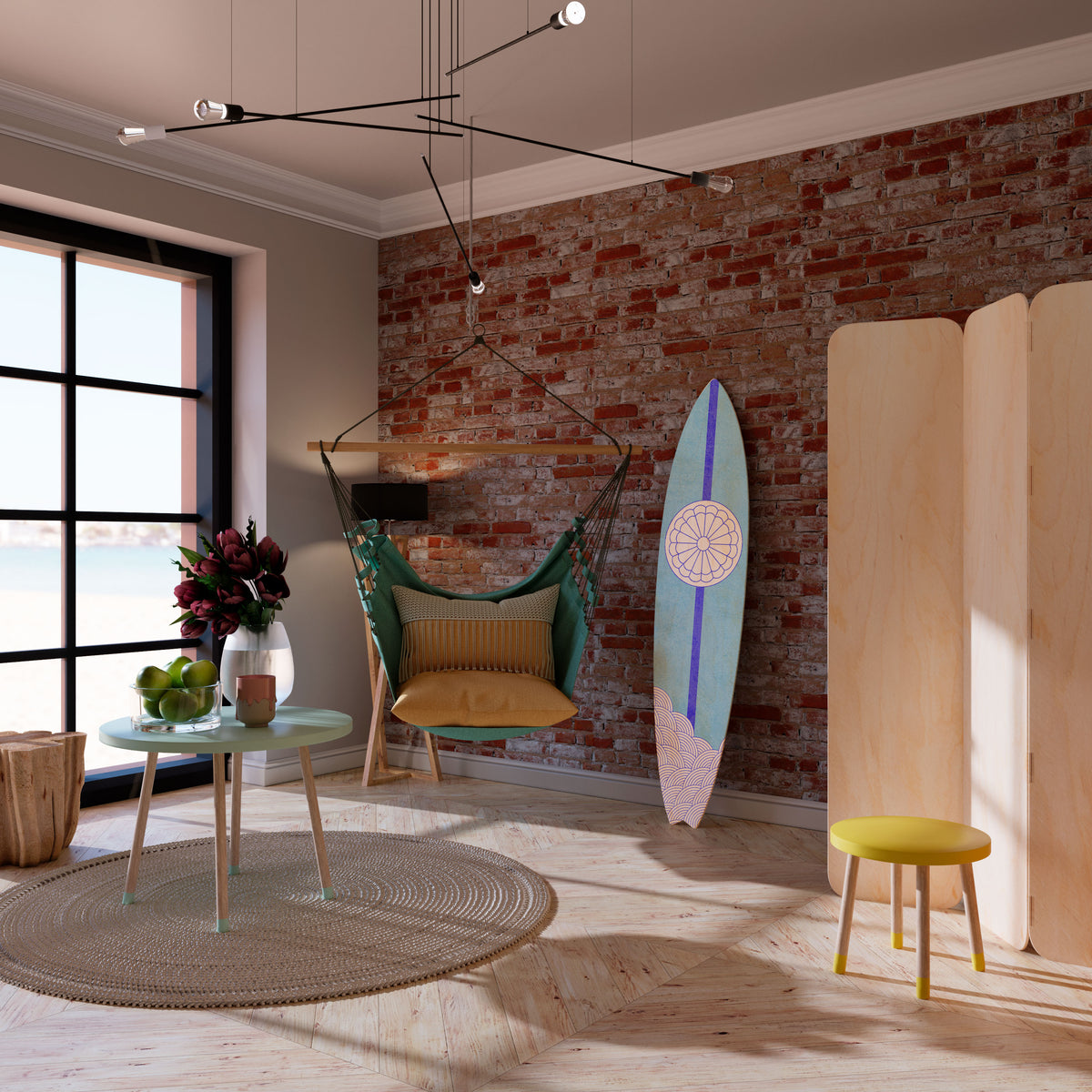 TIDAL STRIPE Painel Decorativo Prancha de Surf