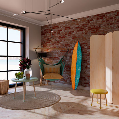RUSTIC SHORE Painel Decorativo Prancha de Surf
