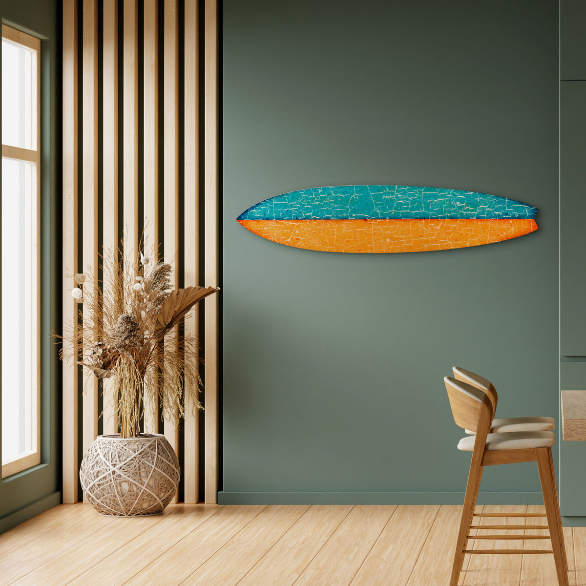 RUSTIC SHORE Painel Decorativo Prancha de Surf