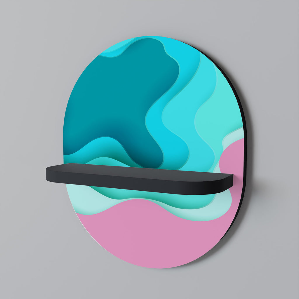 CYANIC ABYSS Prateleira Oval Decorativa em Acabamento Preto