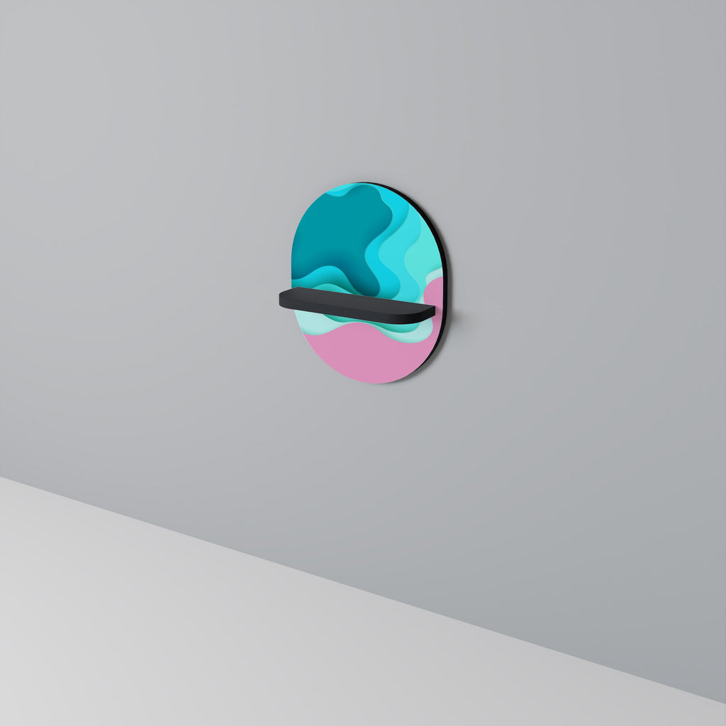 CYANIC ABYSS Prateleira Oval Decorativa em Acabamento Preto