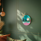 CYANIC ABYSS Prateleira Oval Decorativa em Acabamento Preto