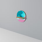 CYANIC ABYSS Prateleira Oval Decorativa em Efeito Carvalho