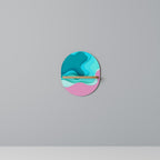 CYANIC ABYSS Prateleira Oval Decorativa em Efeito Carvalho