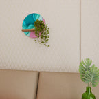 CYANIC ABYSS Prateleira Redonda Decorativa em Efeito Carvalho