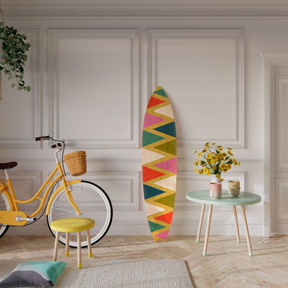 COLORFUL TRIANGLES Painel Decorativo Prancha de Surf