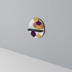 CRACKED GEOMETRY Prateleira Oval Decorativa em Acabamento Preto