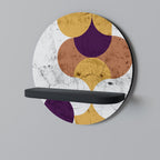 CRACKED GEOMETRY Prateleira Redonda Decorativa em Acabamento Preto