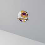 CRACKED GEOMETRY Prateleira Redonda Decorativa em Efeito Carvalho