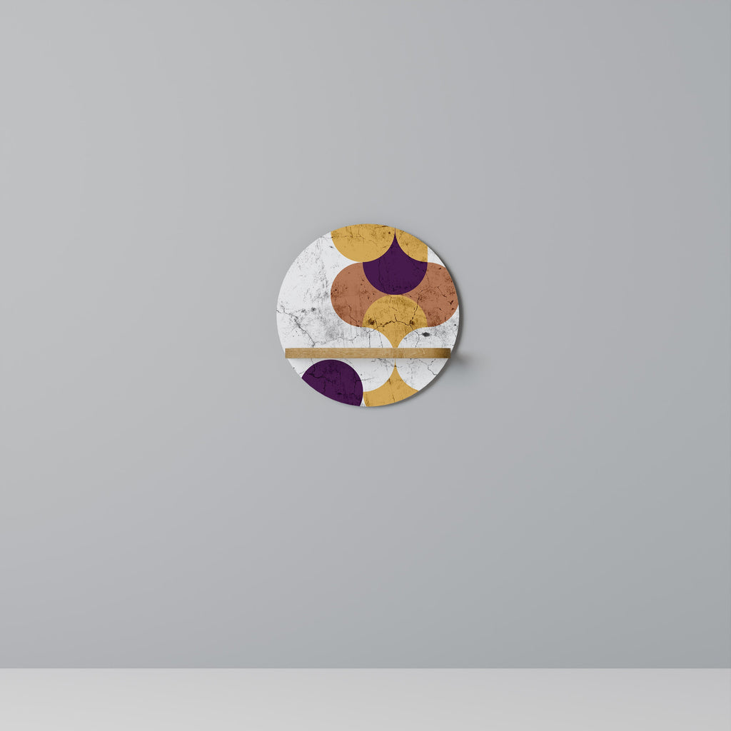 CRACKED GEOMETRY Prateleira Redonda Decorativa em Efeito Carvalho