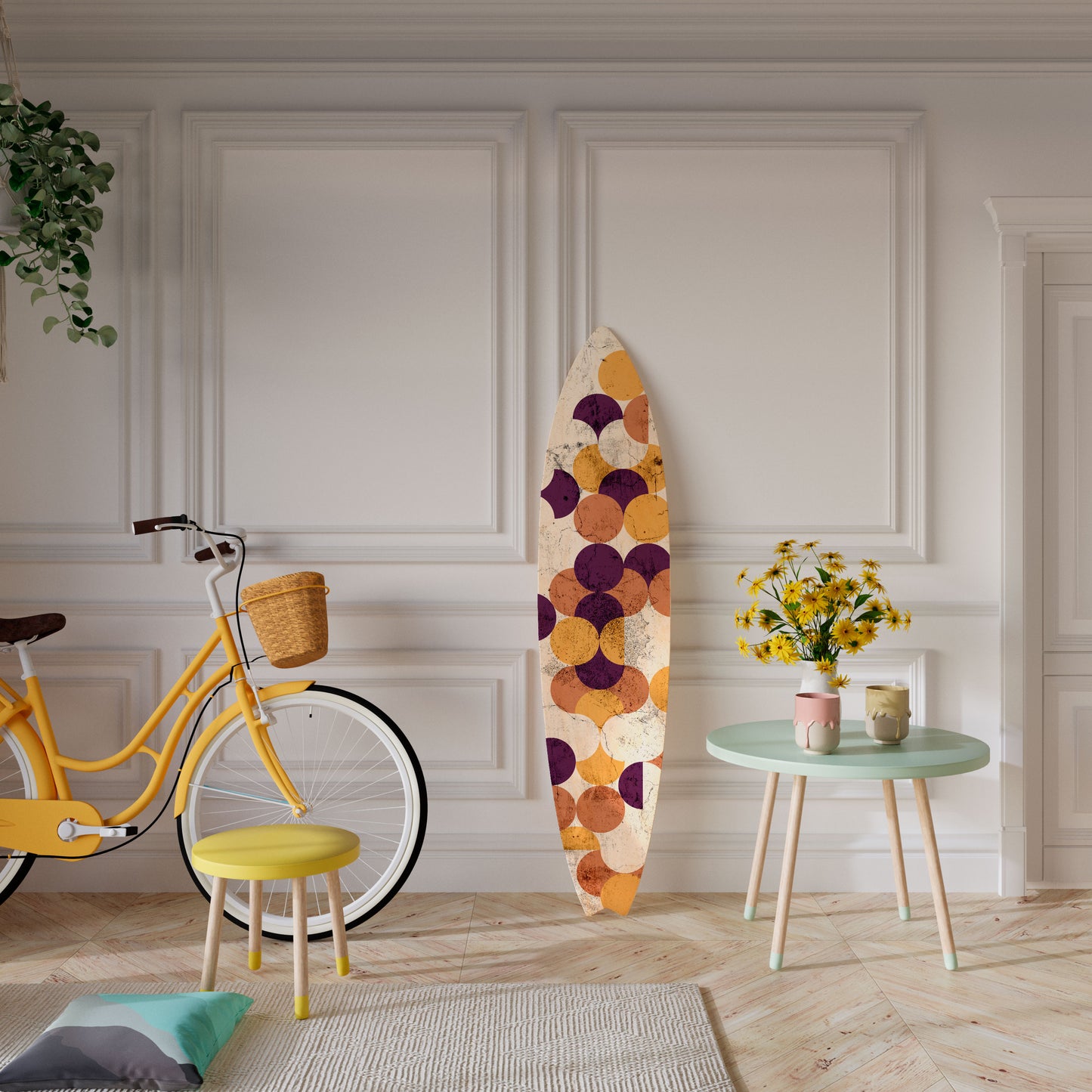 CRACKED GEOMETRY Painel Decorativo Prancha de Surf