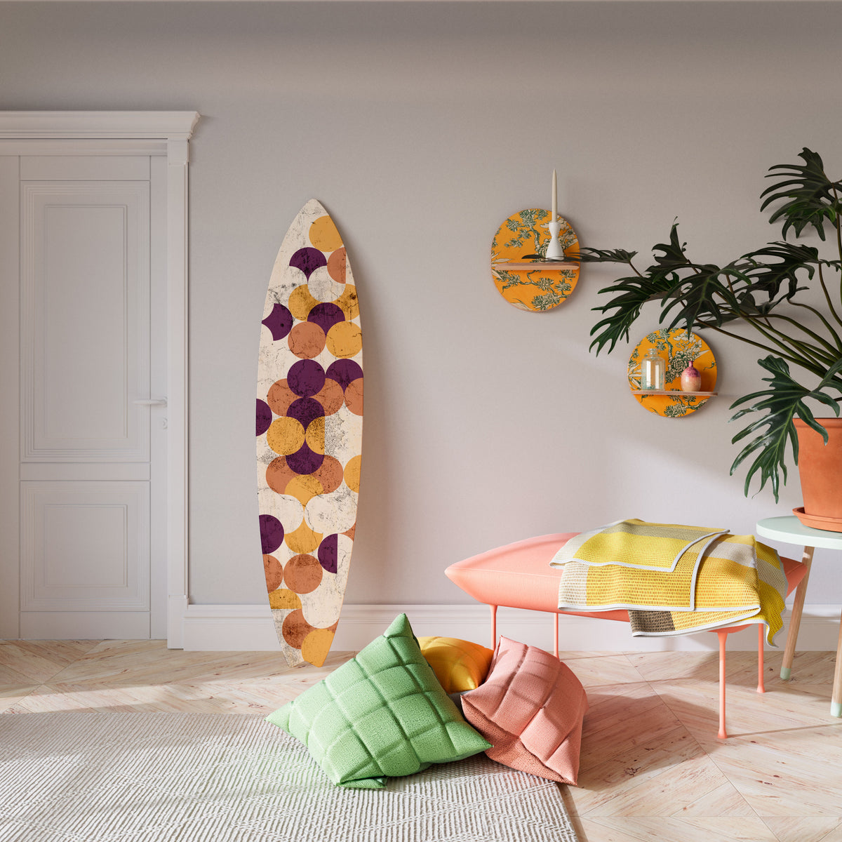 CRACKED GEOMETRY Painel Decorativo Prancha de Surf