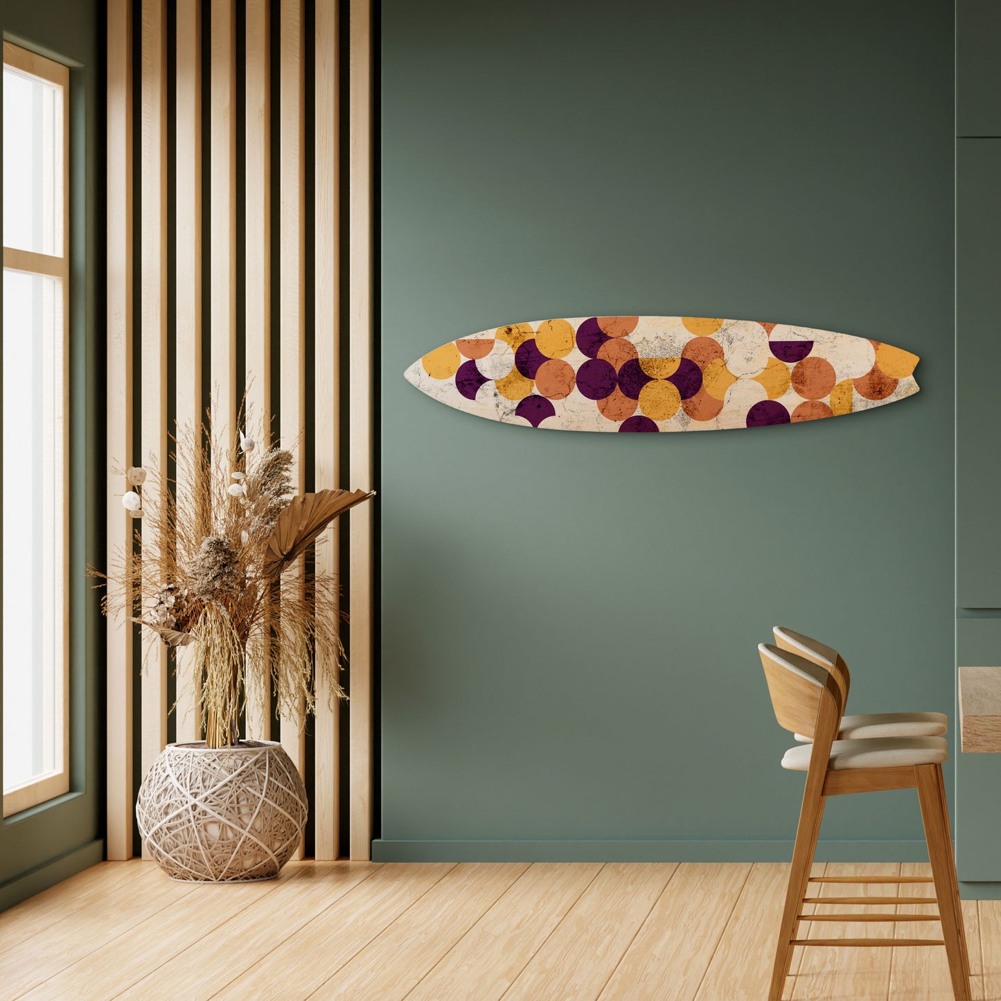 CRACKED GEOMETRY Painel Decorativo Prancha de Surf