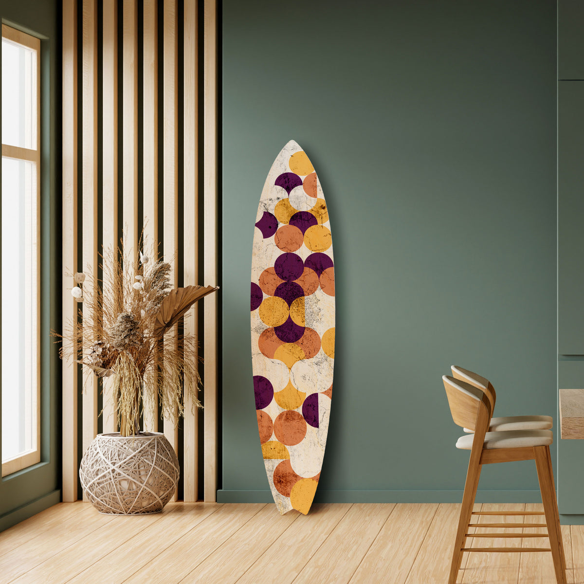 CRACKED GEOMETRY Painel Decorativo Prancha de Surf