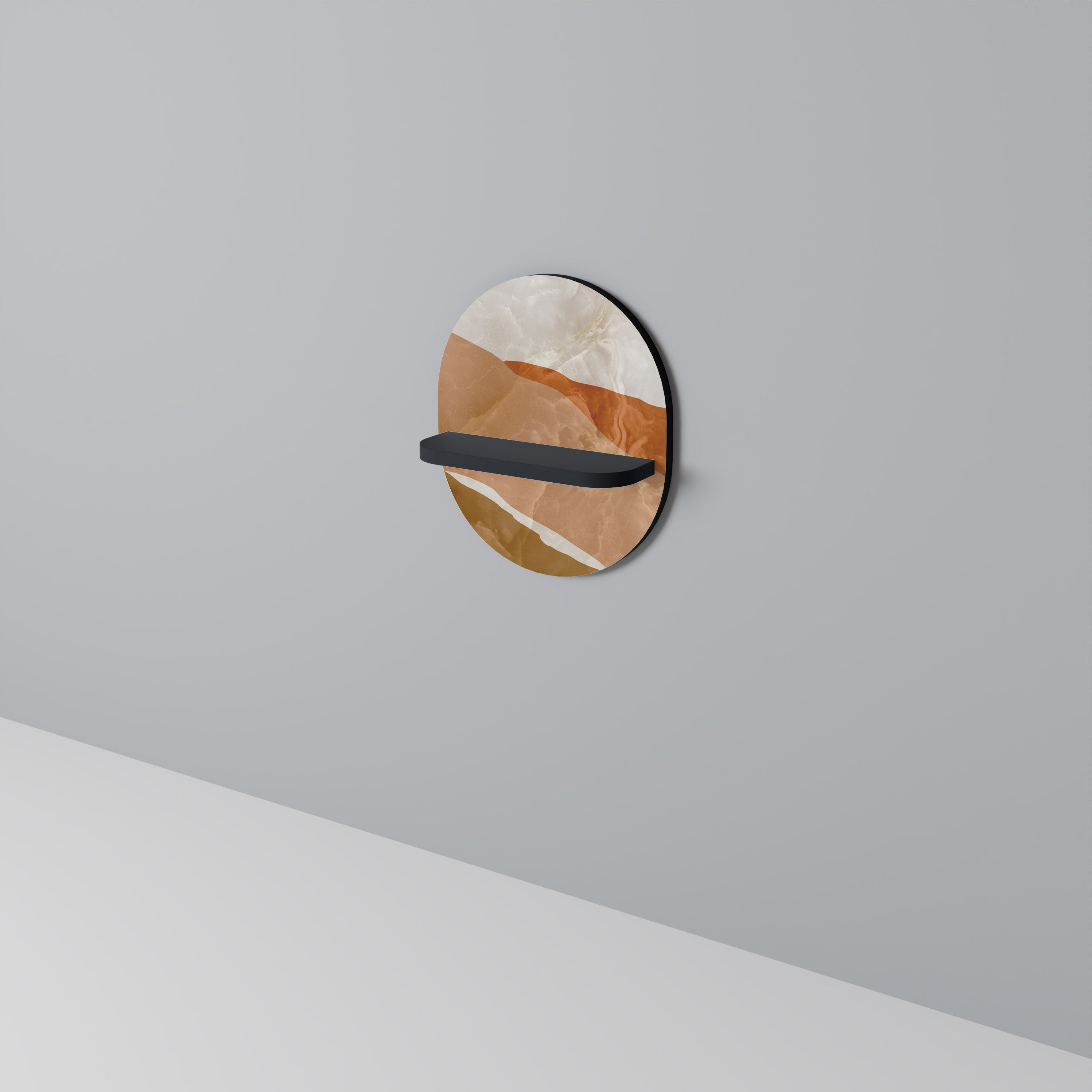 SANDHILLS SPLENDOUR Prateleira Oval Decorativa em Acabamento Preto