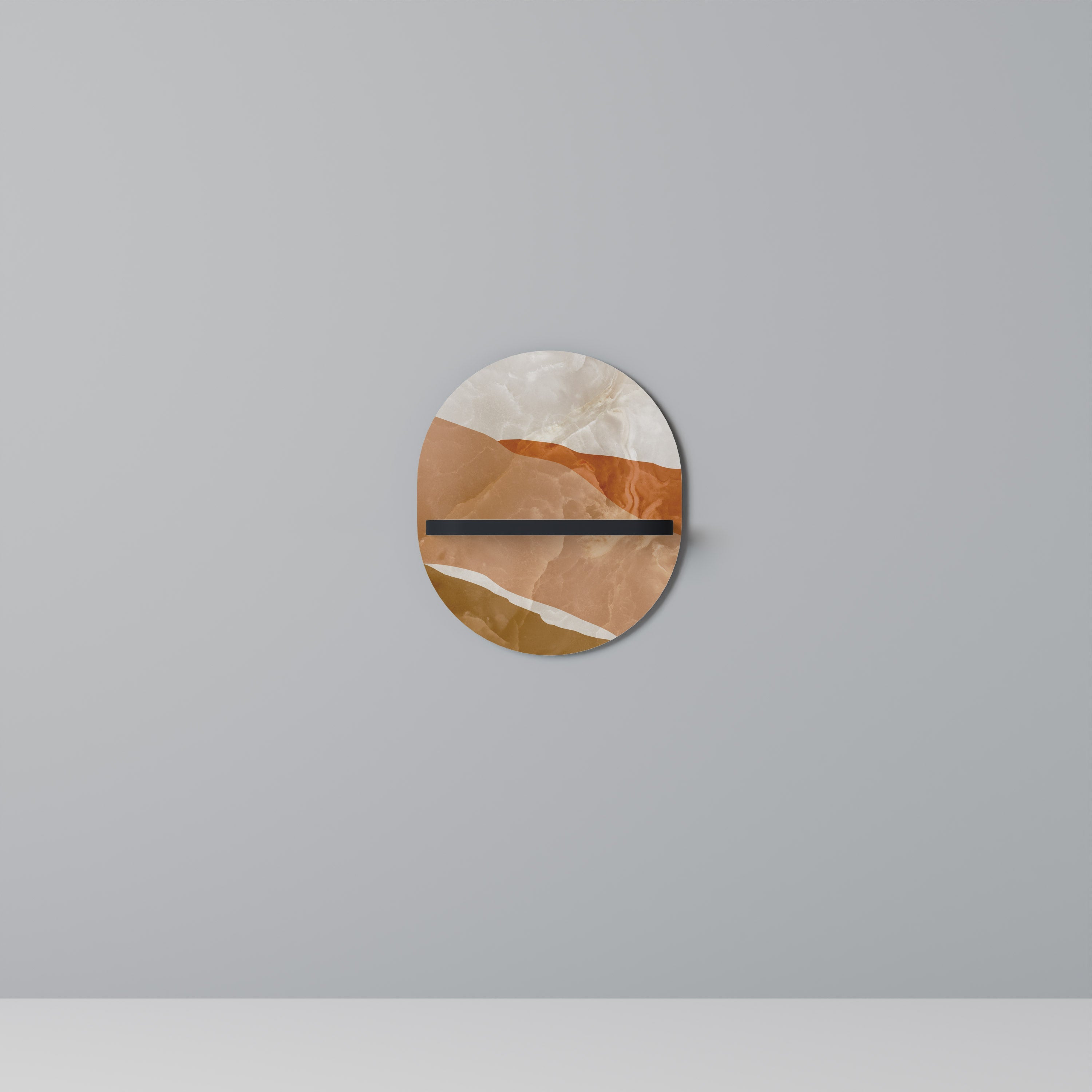 SANDHILLS SPLENDOUR Prateleira Oval Decorativa em Acabamento Preto