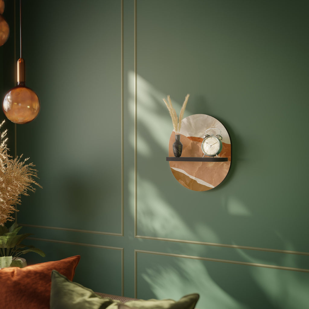 SANDHILLS SPLENDOUR Prateleira Oval Decorativa em Acabamento Preto