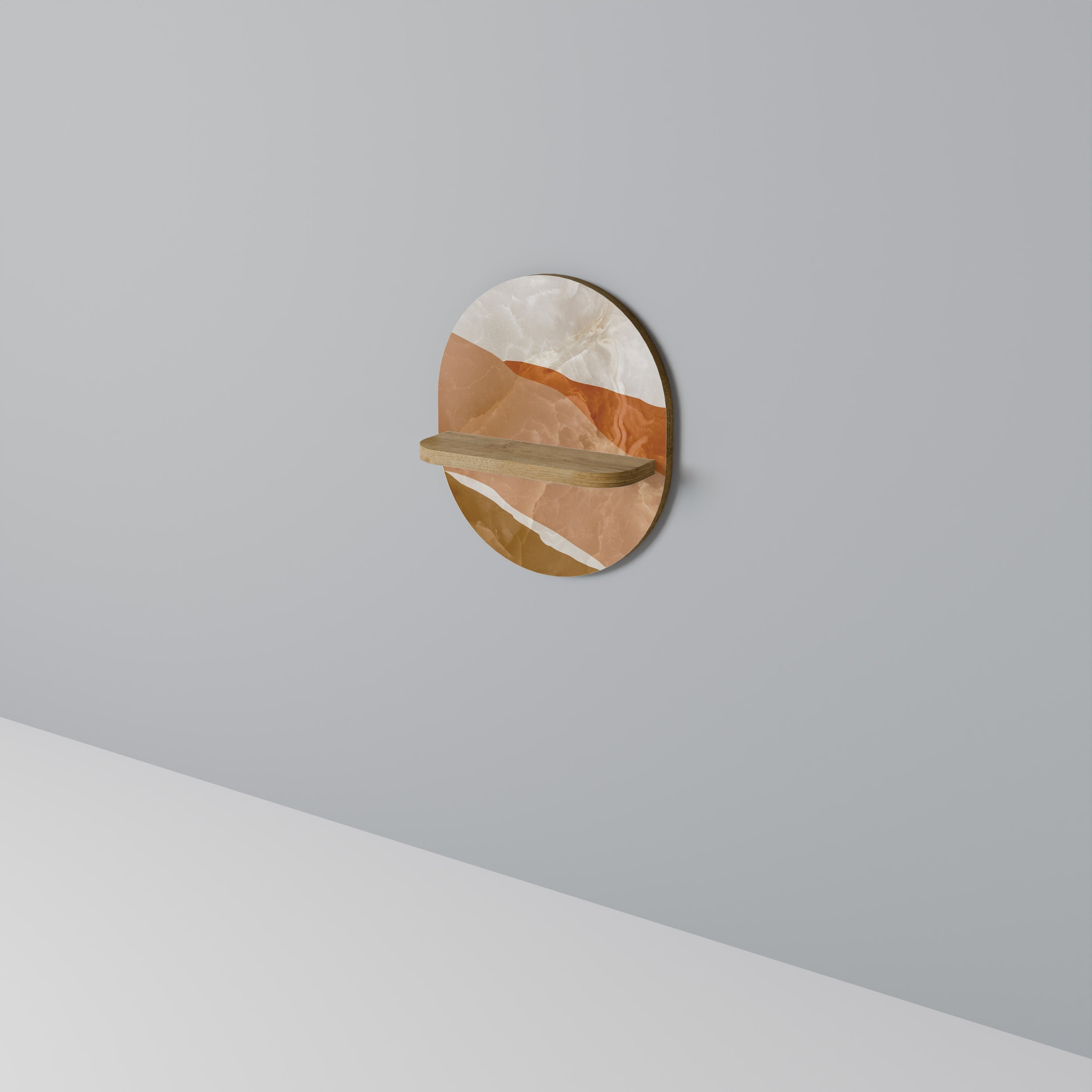 SANDHILLS SPLENDOUR Prateleira Oval Decorativa em Efeito Carvalho