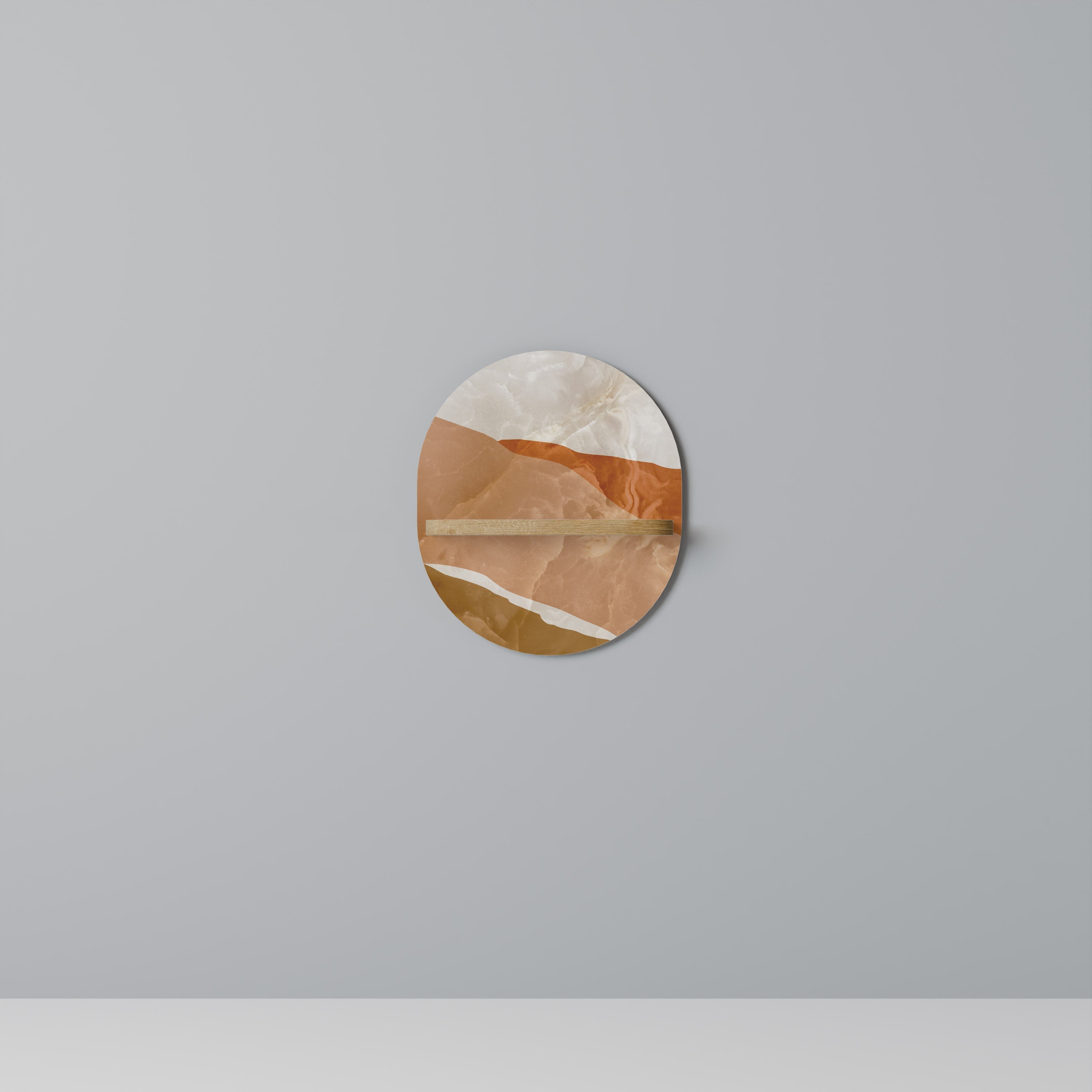 SANDHILLS SPLENDOUR Prateleira Oval Decorativa em Efeito Carvalho